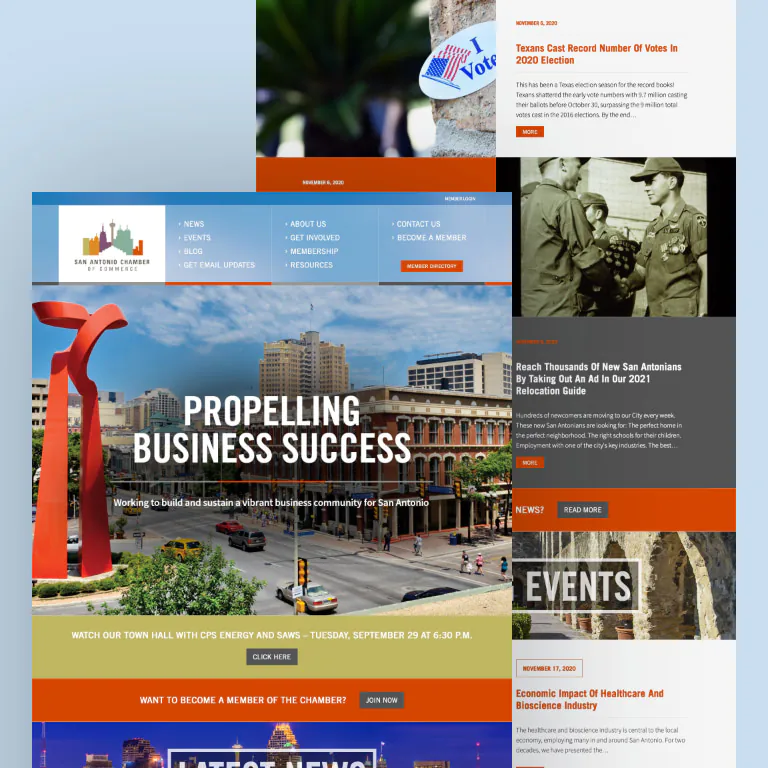 Chamber of commerce website mockup