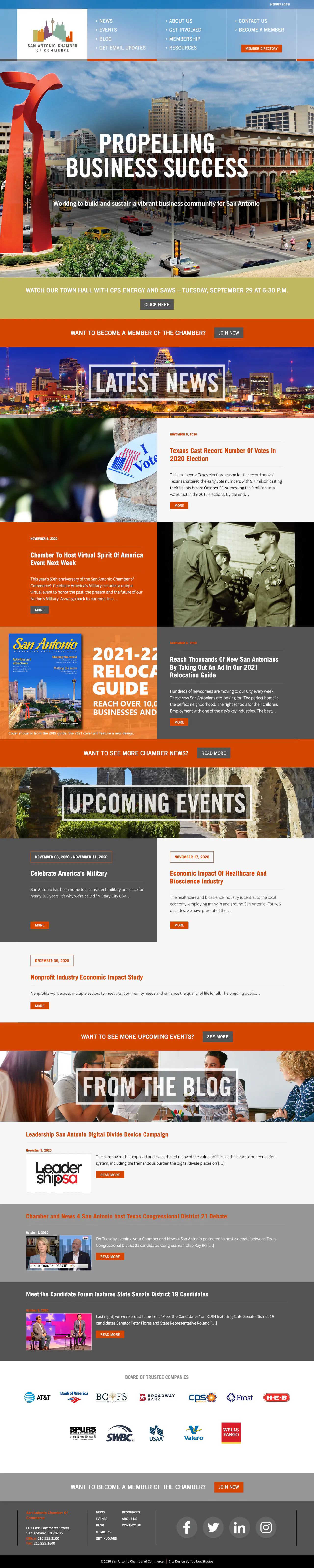 Chamber of commerce website