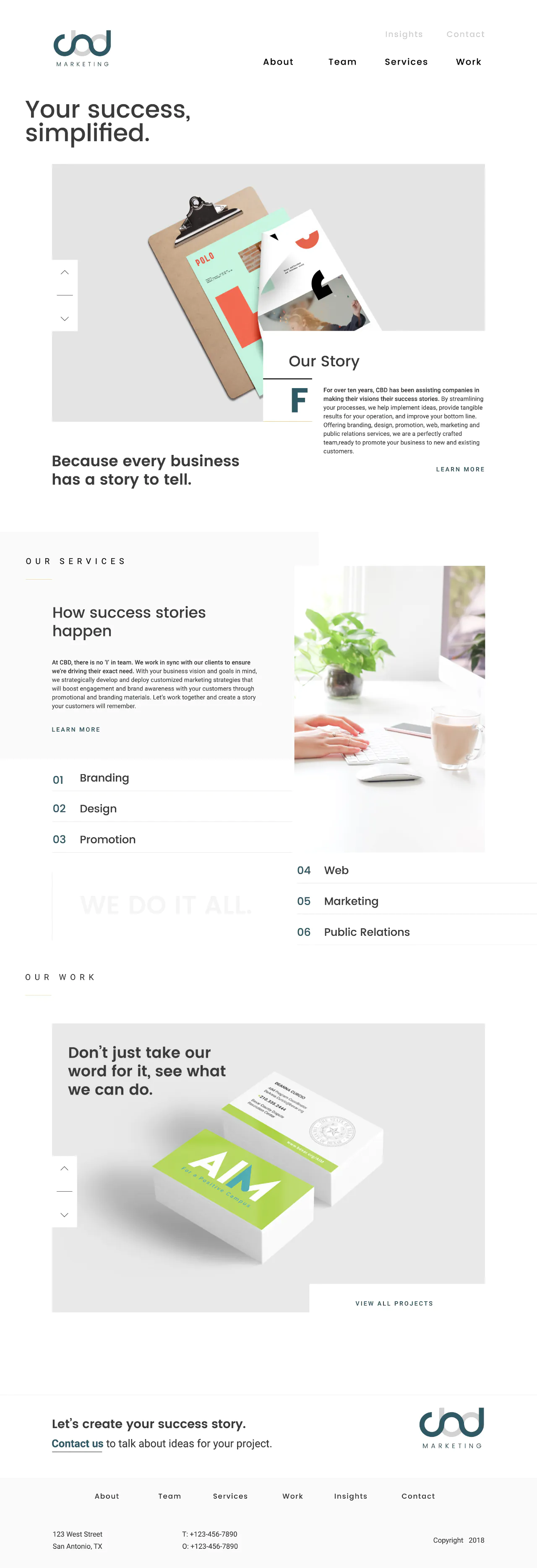 Design marketing website