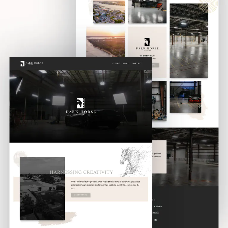 Film studio website mockup