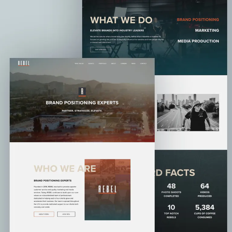 Media marketing agency website mockup