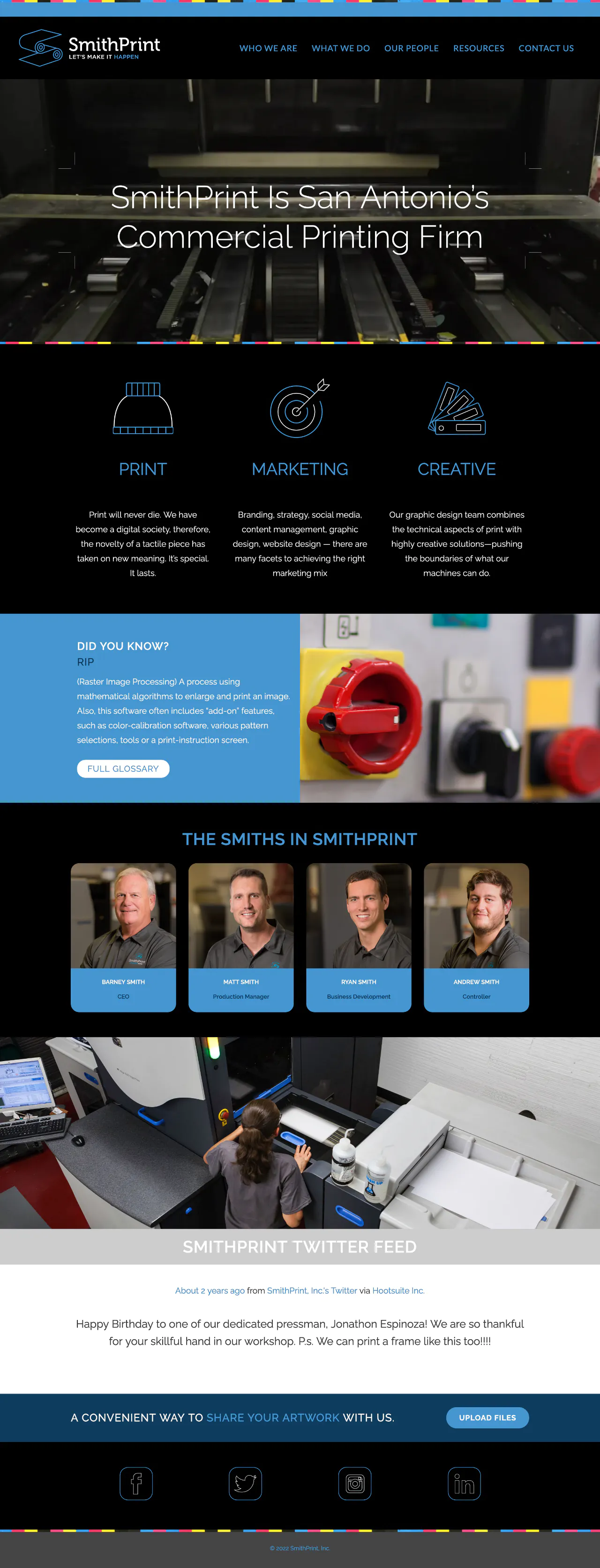 Print shop website mockup